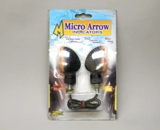 MOTRAX Micro Arrow INDICATORS Motorcycle CARBON SHORT STEM AMBER LENS AAIN5