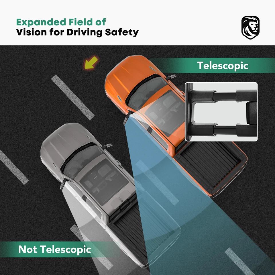 Espejo retrovisor de remolque negro conductor y pasajero para Ford F-150 1997-2003 F-250 1997-1999 Foto 3 de 4