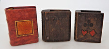 Posten 3 verschiedene Streichholzschachtel-Halter als Unbuch um 1920 (110085)
