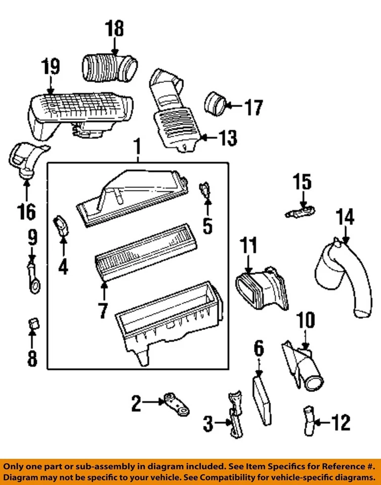Conjunto de filtro de aire usado se adapta a: Ford Contour 2.0 1995 grado A Foto 3 de 4