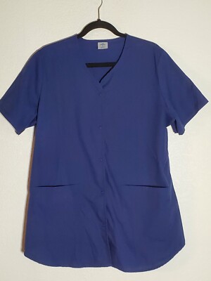 NEW MEDLINE MIDNIGHT BLUE COMFORT EASE SNAP FRONT CINCH BACK SCRUB TOP LARGE 