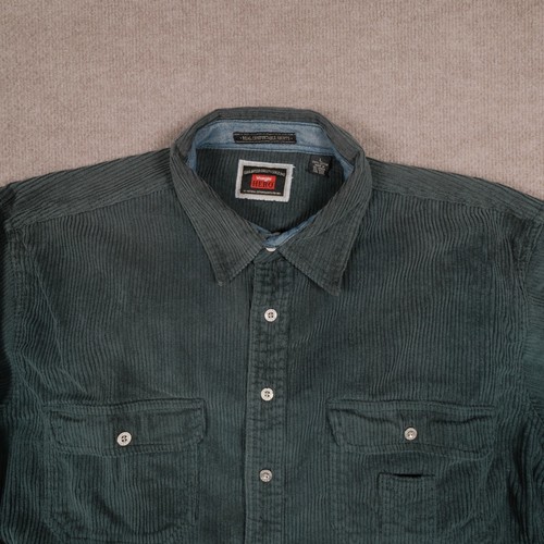 Wrangler Hero Button Up Herren Large grün Cord schweres Sakko adrett - Bild 3 von 21