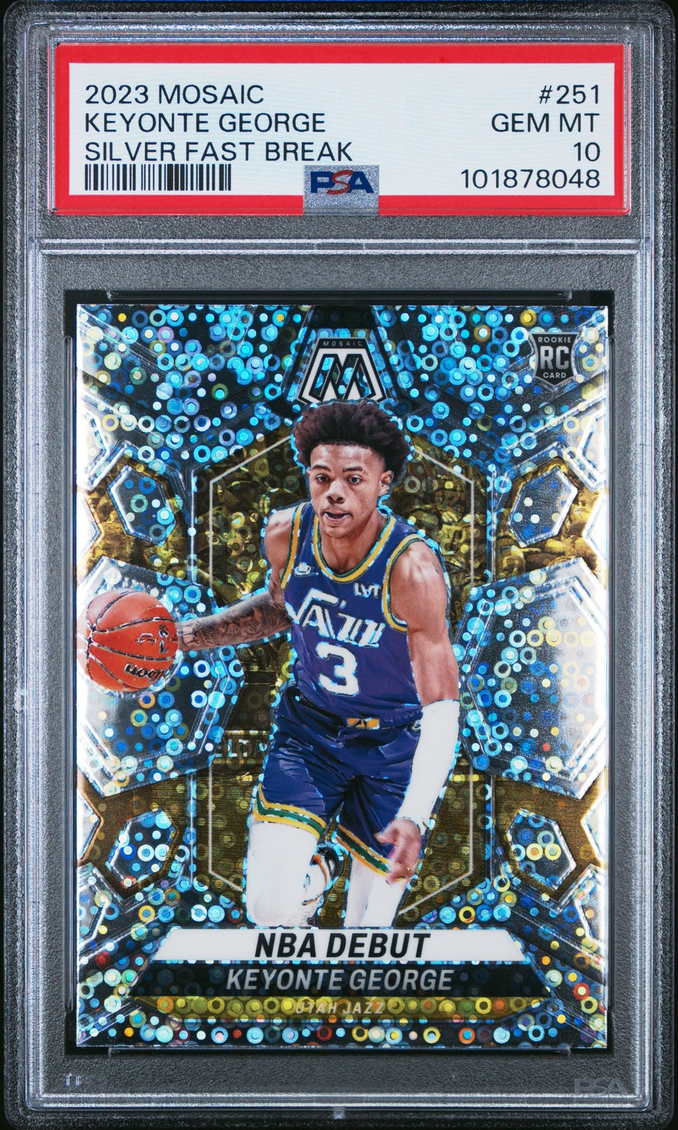 2023 PANINI MOSAIC SILVER FAST BREAK #251 KEYONTE GEORGE PSA 10
