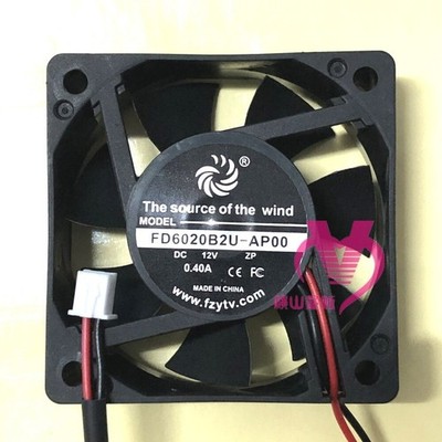 1 PCS  fzytv fan FD6020B2U-AP00  DC12V 0.40A 6CM 2 Wire axial fan cooling fan #w