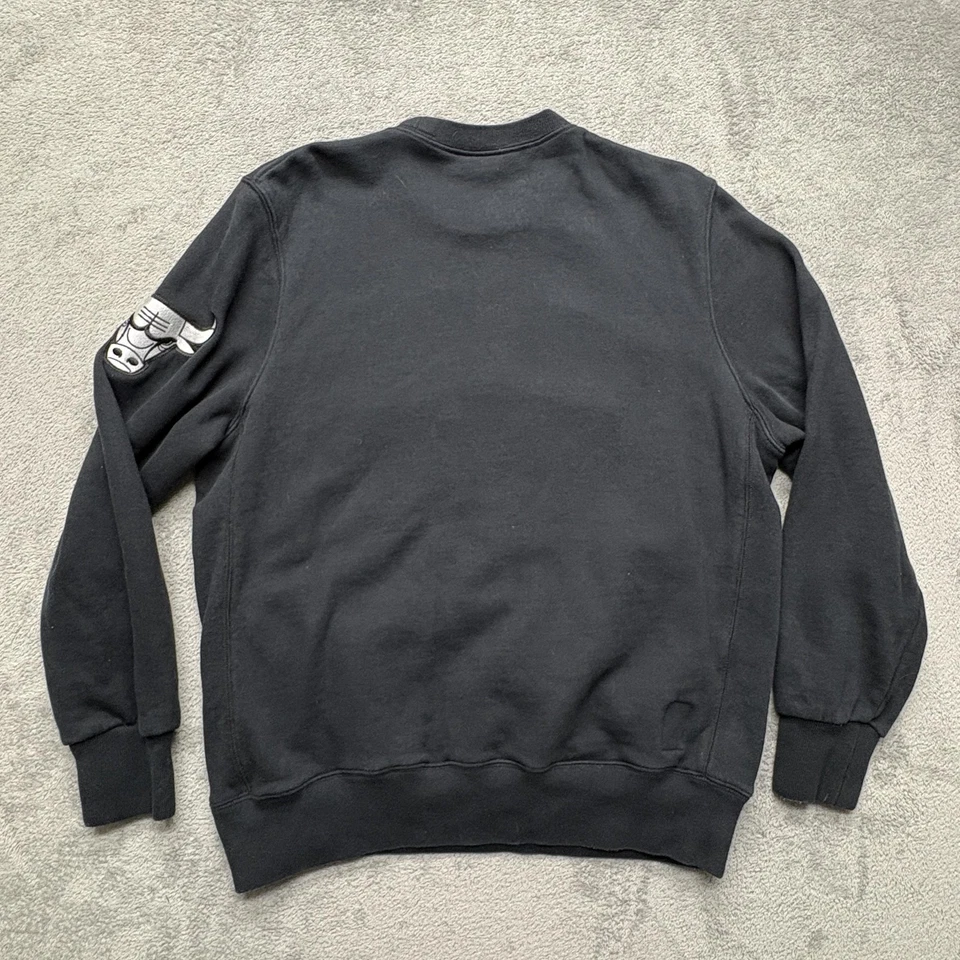 Chicago Bulls Sweater Mens Medium Black NBA Basketball Crewneck Mitchell & Ness - Image 2 of 4