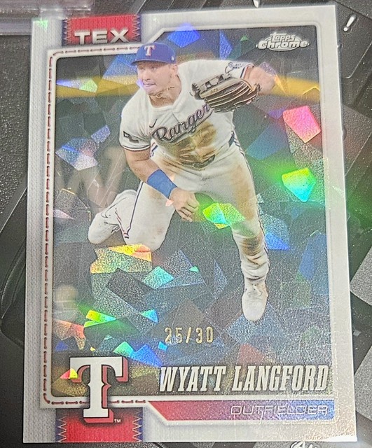 2026 Topps Chrome Sapphire Wyatt Langford White Refractor #/30 Rangers