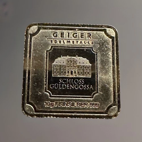 Geiger Edelmetalle Original 10 Gram Silver Square .999 Fine Silver Circulated