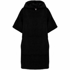 A2Z 4 Kids Bathrobe 100 Cotton Black Hooded Bathing Dressing Gown Unisex 2-13