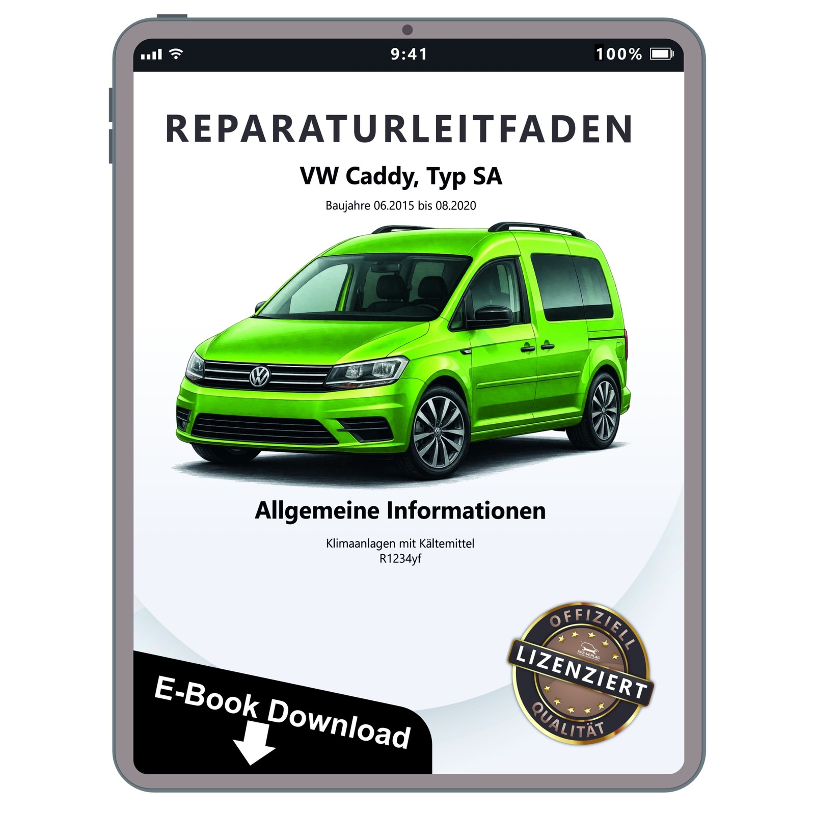 VW Caddy SA 2015-2020 Klimaanlagen Kältemittel R1234yf Reparaturanleitung eBook