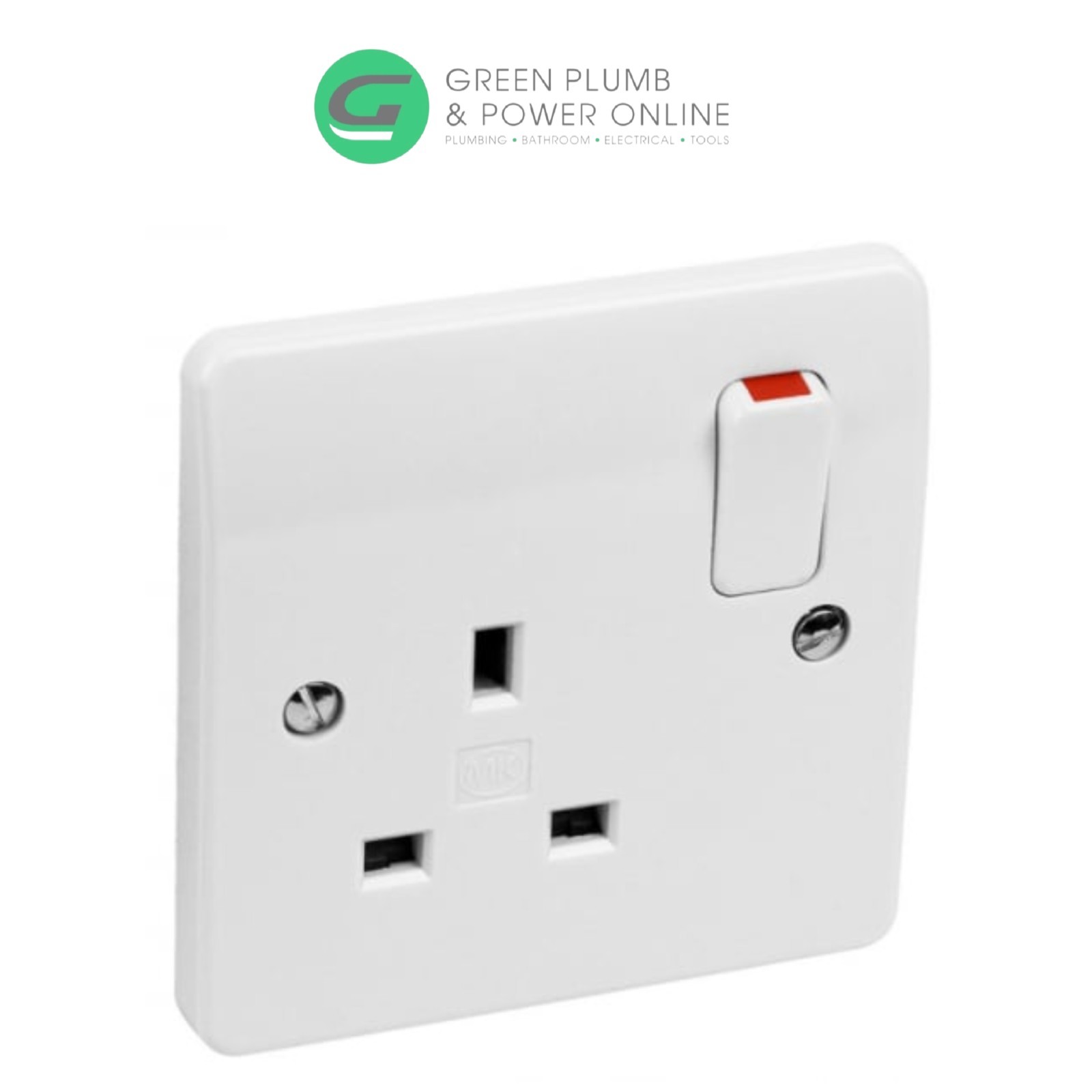 MK Logic Plus - K2757 WHI - 13a One Gang Double Pole Switched Socket