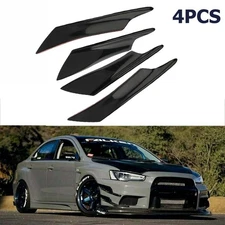 4pcs Universal Car Bumper Fin Canard Splitter Diffuser Valence Spoiler Lip 