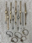 Lot of 14 VTG Watches for Parts Or Repair Hamilton 14K Lorus Helbros Elgin Timex