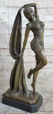 Bronze sculpture "Scarf Dancer" Art deco dancer bronze statue Hot Cast Home Deco