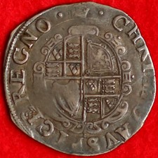 1635&ndash;1636 Charles I Silver Hammered Shilling Coin mm Crown