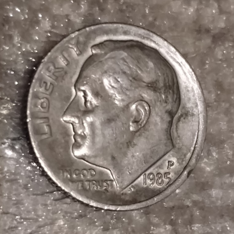 1985-P Roosevelt Dime.  Liberty Error