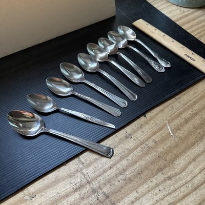 Vintage 80s 9 Gorham Craft Gemco Esco Sysco Hbco Capco Stainless Steel Teaspoon