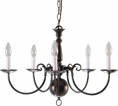 Volume Lighting V3565 5 Light 16.75''H 1 Tier Chandelier - Bronze