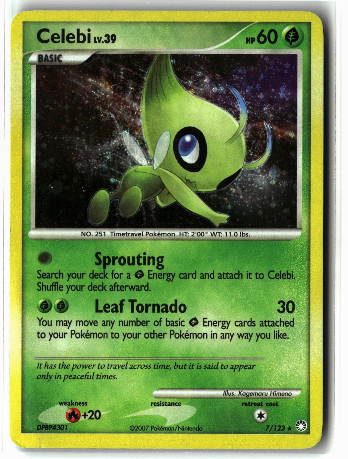 Celebi ⭐️ 7/123 Holo Rare Mysterious Treasures 2007 Pokemon LP