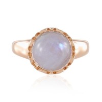 Blauer Mondstein Rose-Plated Silber Ring 5,04Ct