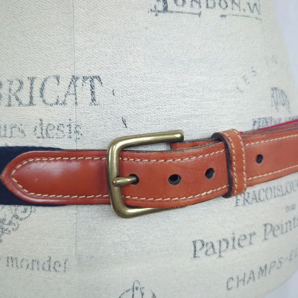 Cinturón vintage Tommy Hilfiger 36 mediano de lona de cuero Foto 2 de 4