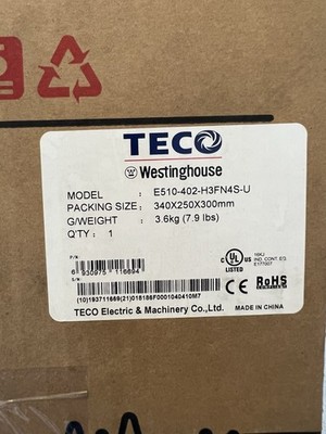 TECO-WESTINGHOUSE E510-402-H3FN4S-U / E510402H3FN4SU (BRAND NEW)