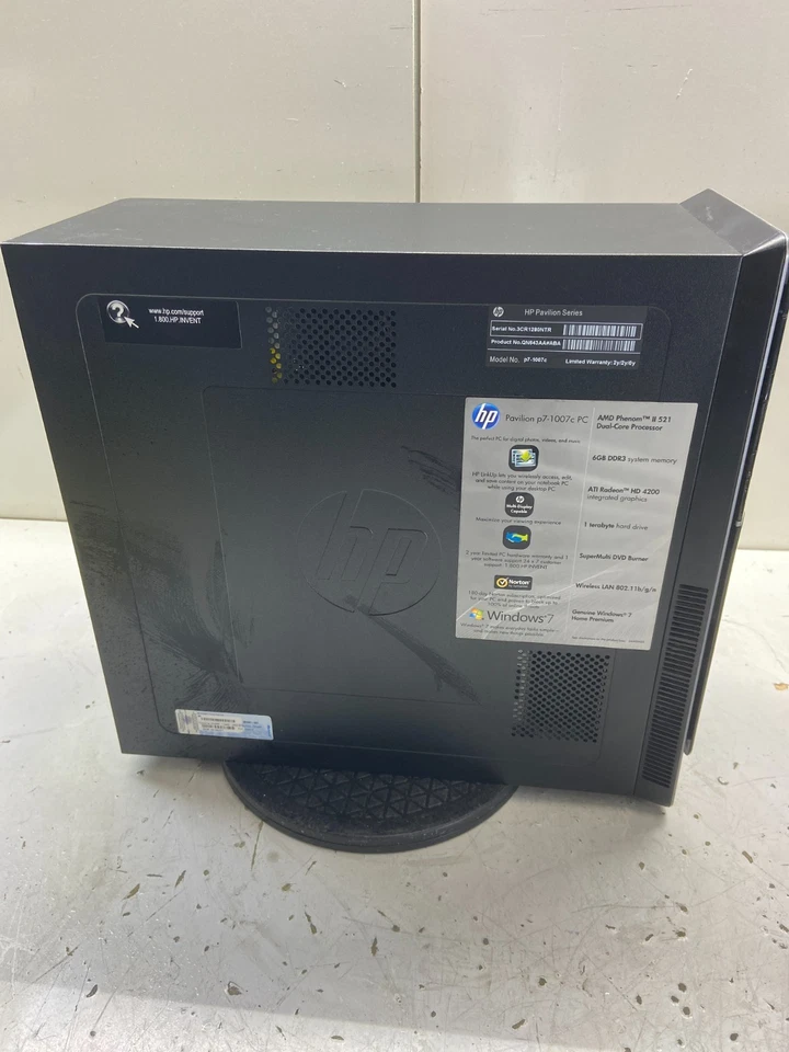 HP Pavilion p7-1007c AMD Phenom II X2 521 3,50 GHz 6 GB SIN DISCO DURO Foto 4 de 4