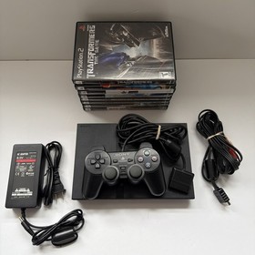 Sony PlayStation 2 PS2 Slim Console Bundle SCPH-70011 W/ Controller & 8 Games