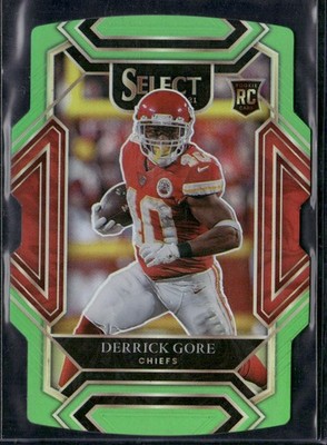 2021 Panini Select #284 Derrick Gore Neon Green Prizm Die Cut #/349