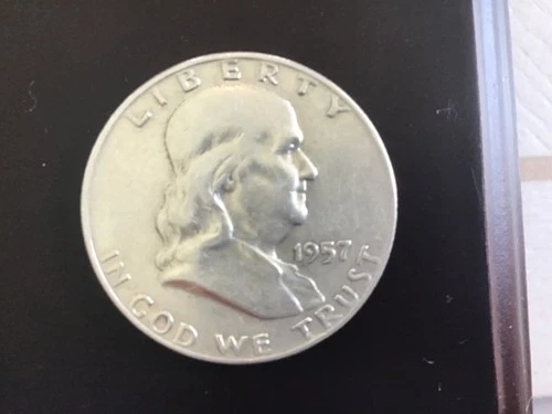 1957 D Franklin Silver Half Dollar 90% Silver uncirculated