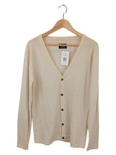 GABBA Damen Strickjacke Gr. 38/M Beige Wolle Klassisch Elegant Cardigan