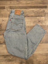 VTG Levi's 550 Jeans Women 11 Jr Blue Tapered Leg Relaxed Fit Mom 28x30 F513 