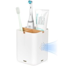 Toothbrush Holders for Bathroom Countertop, Detachable Electric White