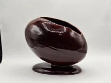 Vintage Haeger Brown Glaze Football Shaped Planter