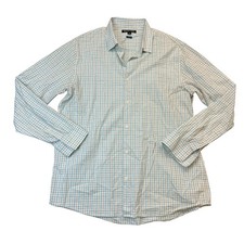 Michael Kors Tailored Fit Plaid Button Down Shirt Mens XL Blue Green