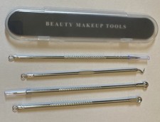 Set of 4 Copper Stainless Steel Acne Blemish Facial Care Tools Case Beauty New