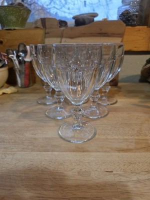 Vintage Libbey Duratuff Gibraltar 7'' Clear Goblets Glasses Set of 6