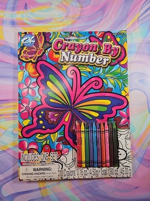 Crayon by Number Butterfly CK Brands Coloring Set w/10 Crayons 2015 New