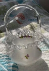 Vintage Fenton Milk Glass, Handpainted Violet Basket, 7"!