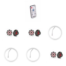 Kicker 3 Pair 45KM84L 8" LED Marine Speakers 47KLSR8 8-Inch LED Spacer ...