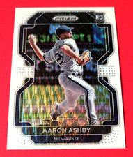 2022 Prizm Aaron Ashby White Wave RC--Milwaukee Brewers-near mint or better--#49