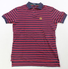 Rare VTG POLO RALPH LAUREN Crown Crest Striped Collared Shirt 90s Y2K Red Blue M