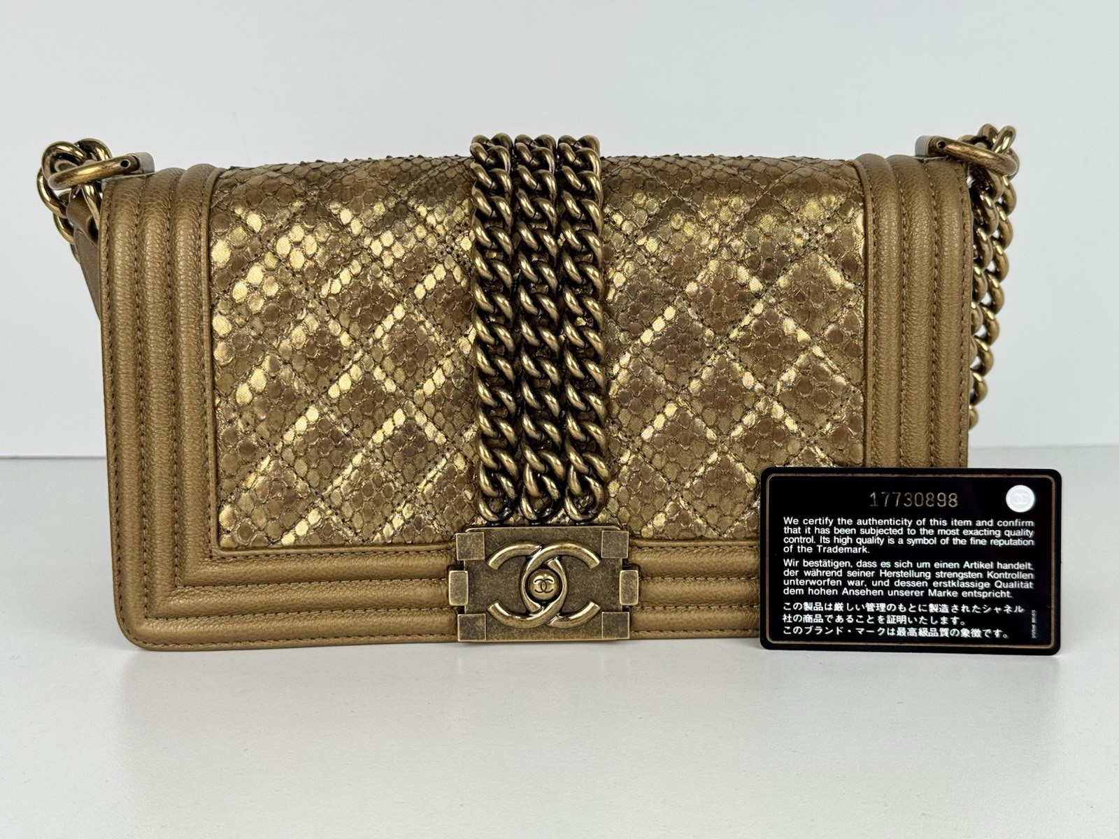 Chanel Medium Boy Flap Bag Python & Leather Trim … - image 24