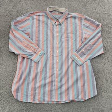 Paul Fredrick Dress Shirt Mens 19 34/35 Multicolor Striped Long Sleeve Button Up