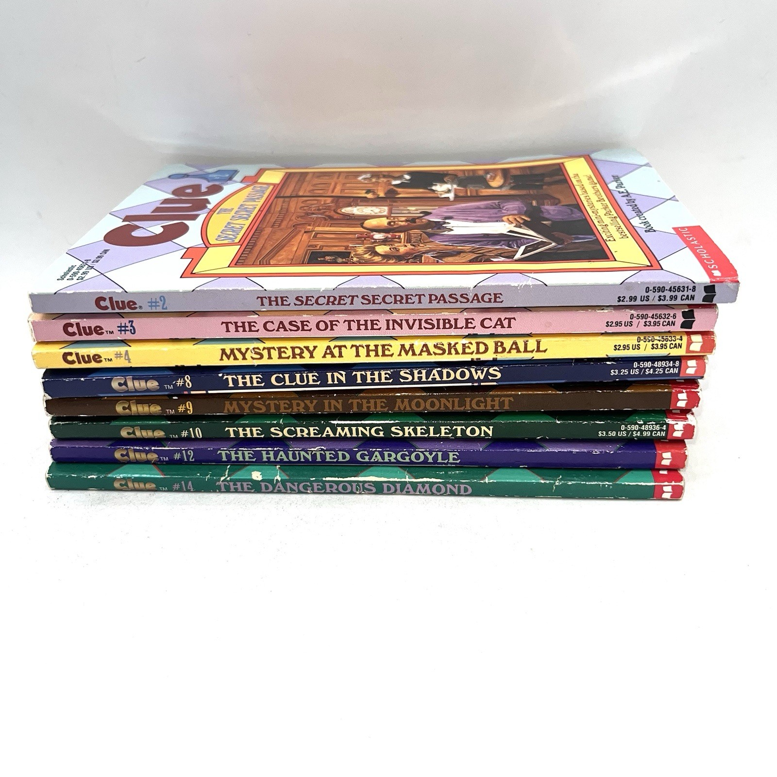 Clue Mystery Paperback Book Lot 2 3 4 8 9 10 12 & 14 Based O