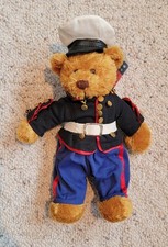 Plushland US Marine Teddy Bear Plush Toy Outfit Dress Uniform Hat Collectible