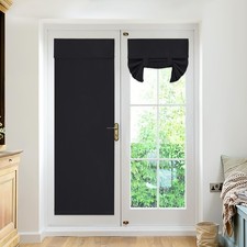 RYB HOME 2 Panels Blackout Curtains Doors - 26"W x 69"L Pack of 2 , Black