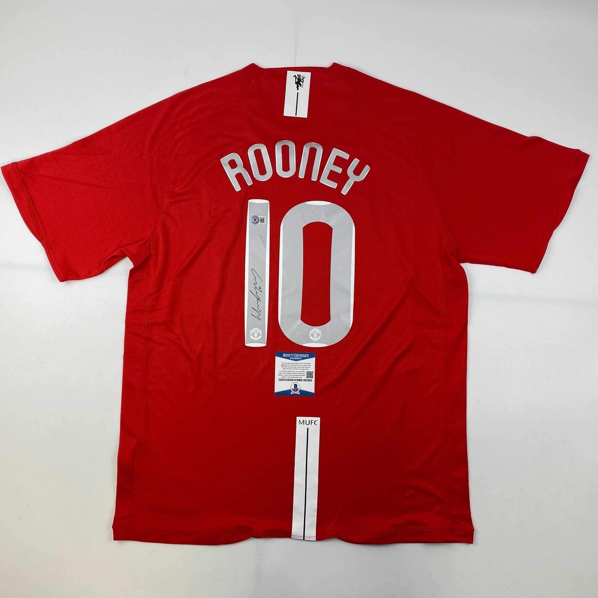Autographed/Signed Wayne Rooney Manchester United 2008 Jersey Beckett BAS  COA