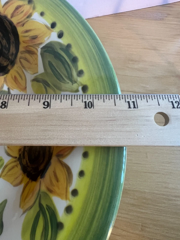 New Set of 6 TableTops Unlimited Provencial Sunflower Melamine Dinner Plates 11" - Image 3 of 4