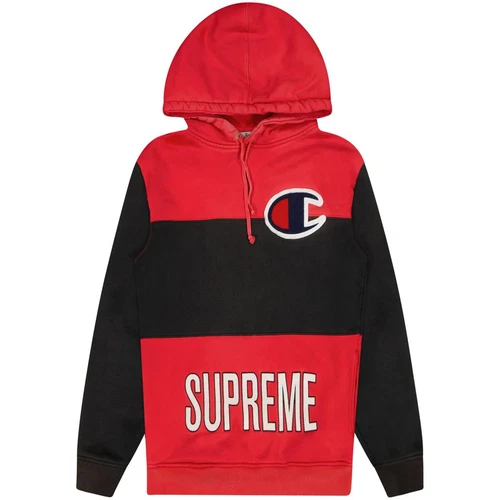 Sweat à capuche Supreme x Champion Color Block rouge et noir taille M / taille M / homme...