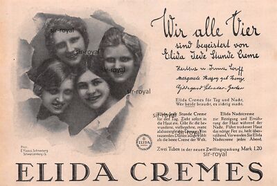 Elida Creme - Leipzig - 1928 - Historische Werbung - Reklame ~20x14cm